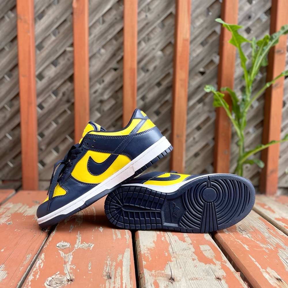 Nike Blue and Yellow Sneakers Classic Dunk Style